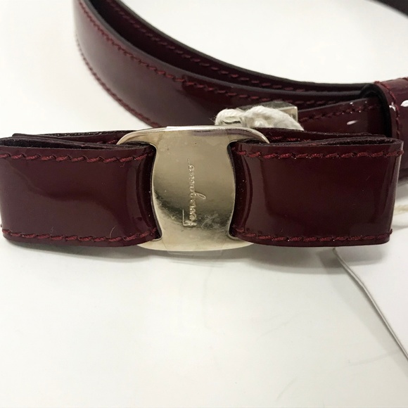Salvatore Ferragamo Bordeaux Patent Leather Belt Size XL NWT main image 5